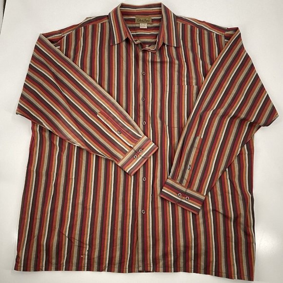 Cote De France Shirt Multicolor Striped Button Up Cotton sz 3XL Tall 3XLT EUC! - Picture 1 of 10